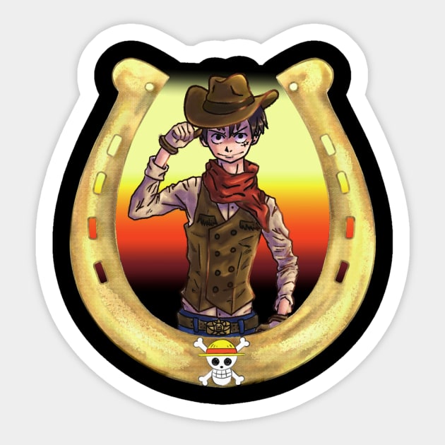 Cowboy Luffy Sticker by ChuuniBun